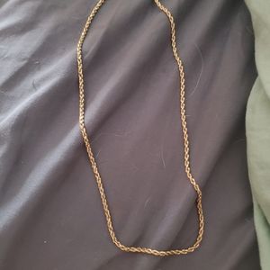 14kt solid yellow gold cable necklace.